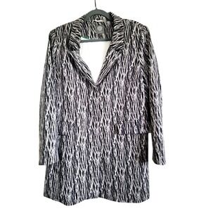 Vince Camuto L Black|White Blazer  Button‎ Jacket Lined Pockets Size L NWT $189